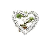 SOLUSTRE Décoration Suspendue Couronne Décorative Murale Artisanale Beige en Osier Forme de Cœur Ornement Élégant Rustique et Chic pour Mariage et Fête