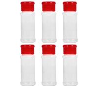 SOLUSTRE Distributeurs de Sel et Poivre Rangement Épices Pratique Set de 6 en Plastique Rouge Cuisine Propre, pour Restaurant et Usage Quotidien