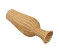 SOLUSTRE Grand Vase Décoratif Design Rustique Élégant Imitation Rotin Tressé en Plastique et Fer Grosse Capacité pour Fleurs Séchées, pour Décoration Intérieure Maison