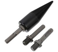 SOLUSTRE Kit foret à fendre pour perceuse électrique, foret à bois en acier trempé, 1 set avec 3 poignées, outil de menuiserie pour fendre bûches en extérieur