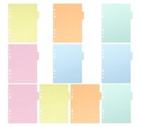 SOLUSTRE Lot de 2 Séparateurs de Page D'index A5 en Pp Coloré, 6 Anneaux, pour Classeur et Cahier, pour Organisation et Classement