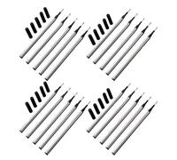 SOLUSTRE Lot de 20 Recharges Métalliques pour Stylo à Bille 0,7mm Noir, Encre Gel à Séchage Rapide, Écriture Fluide, Remplacement Facile pour Bureau et École