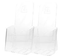 SOLUSTRE Organisateur de Littérature Design Moderne 2 Pièces en Acrylique Porte Documents Transparent Rangement pour Magazines et Dossiers pour Bureau Usage Professionnel