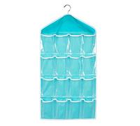 SOLUSTRE Organisateur -Dessus Porte de Garde-Robe Bleu 16 Poches en Nylon et PE, Grand Rangement Suspendu Garder la Chambre Ordonnée pour Vêtements et sous-vêtements, pour