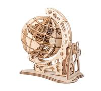 SOLUSTRE Ornement Créatif en Bois à Assembler 3D de Globe Couleur Kaki pour Décoration Artisanale DIY, Accessoire de Bureau Unique