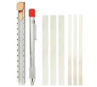 SOLUSTRE Outil de Soudage Crayon en Naturelle, Marqueur Plat Porte-Crayon Acier Inoxydable, Usage Industriel et Professionnel, Kit 10 Recharges de Craie