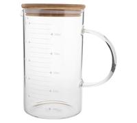 SOLUSTRE Pichet Doseur en Verre Mesures Claires avec Couvercle et Poignée, Capacité 1000 Ml Design Élégant pour Usage Quotidien et Réception D'invités