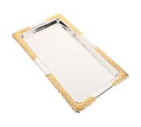 SOLUSTRE Plateau Rectangulaire en Métal pour Gâteau et Accessoires, Finition Lisse, Style Rétro, pour Déjeuner ou Dîner, Rangement et Présentation Décorative