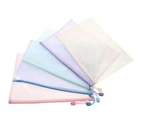 SOLUSTRE Pochette à Documents Couleur Aléatoire pour Bureau et Fournitures Scolaires Colorée 5pcs Fermeture Éclair Étanche en Pvc et Pp, Organiseur de Fichiers Spacieux