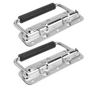 SOLUSTRE Poignée de Flight Case à Ressort Pliable Argenté 2 Pièces