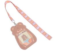 SOLUSTRE Porte-badge Transparent en Pu avec Lanière de Cou et Découpe Animal pour Cartes Étudiantes et Badges Professionnels Résistant la Déformation 60x9x0,5cm