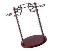 SOLUSTRE Porte-verres à Vin Organisateur de Tasses, avec Base en Bois | Porte-verres pour Armoire et Minibar, Fer Antirouille, Style Simple Moderne, Organise Verres à Pied
