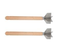 SOLUSTRE Presse-purée Manuel 2pcs en Acier Inoxydable Poignée en Bois, Broyeur Multifonction pour Pommes de Terre, Avocats et Haricots, Cuisine Professionnelle