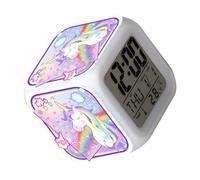 SOLUSTRE Réveil Silencieuse en Plastique, Maison Alarme Design Créatif Numérique LED Multicolore pour Chambre Coucher Bureau