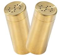 SOLUSTRE Set de 2 Bouteilles D'assaisonnement en Acier Inoxydable Or, Distributeurs Multifonctions pour Sel et Poivre, Conteneurs de Stockage Hermétiques Cuisine Domestique