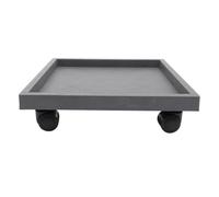 SOLUSTRE Support à Plantes D’intérieur à roulettes 360 Mm, Plateau Carré en Polypropylène Renforcé, Soucoupe Détachable pour Pot de Fleurs Lourd, Support Mobile Solide pour Jardin et