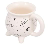 SOLUSTRE Tasse à Café en Céramique de Chaudron Blanc, Mug Magique Élégant pour Halloween ou Bureau, Pratique et Solide pour Boissons Chaudes