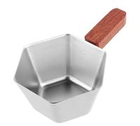 SOLUSTRE Tasse à Mesurer Espresso Isolation Thermique en Acier Inoxydable avec Poignée en Bois, Capacité 120ml pour Doser le Café pour Machines à Café