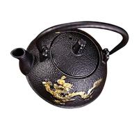 SOLUSTRE Théière Japonaise en Fonte Noire 0,3l Infuseur Amovible et Isolation Thermique pour Maison Style Rétro