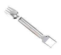 SOLUSTRE Trancheuse à Pastèque Design Double Tête en Acier Inoxydable Argenté 2-en-1 Outil de Découpe Multifonction pour Fruits pour L