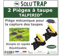 SOLU'TRAP 2 Pièges à Taupes Mécanique - Capture Ciblée dans Les Galeries Actives - sans Produit Chimique - pour Pelouse, Jardin et Espaces Verts - Simple et Résistant