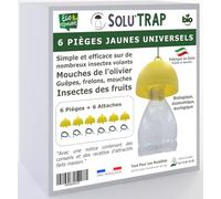 SOLUTRAP - 6 Pièges universels Jaunes - Ecologique et économique - Mouches - Guêpes - Frelons - Mouche de l'olivier