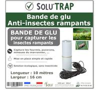 SOLU'TRAP Bande de Glu Anti-Insectes Rampants 10 m x 16 cm - Piège Englué Sans Insecticide - Fourmis, Pucerons, Mineuse du Marronnier - Protection Arbres et Arbustes