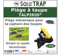 SOLU'TRAP Piège à Taupes Mécanique - Capture Ciblée dans Les Galeries Actives - sans Produit Chimique - pour Pelouse, Jardin et Espaces Verts - Simple et Résistant