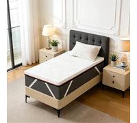 Solviente Surmatelas Mémoire de Forme 90x190cm - 7.5CM Gel Infusé, Mousse Haute Densité, Surmatelas Ergonomique Respirant avec Housse Hypoallergénique Amovible et Lavable