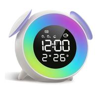 SOLVIEW Réveil Enfant, Reveil Enfant Educatif Jour/Nuit avec Veilleuse 15 Couleurs, Snooze, 2 Alarme, Mode Semaine/W nd, Reveil Numérique pour Filles et Garçons