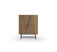 SOMA - Commode 4 portes 100cm en mélamine - Chêne clair