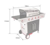 Happy Garden SOMAGIC - Barbecue au gaz Manhattan 450GPI - 4 brûleurs + réchaud 14kW