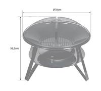 Somagic - Brasero En Acier 70cm Noir