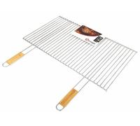 SOMAGIC Grille de Cuisson Modulable 70 x 40cm en Acier Chromé avec Manche en Bambou