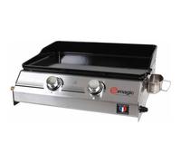 Somagic Barbecues Plancha au gaz SO PREMIUM 2 brûleurs 7 kW Gris clair G