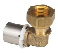 Somatherm Coude femelle PER à sertir Fixoconnect – 16 mm x 20/27 (3/4") – écrou tournant
