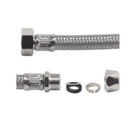 SOMATHERM Flexible en Inox ACS DN8 - Débit Standard - L 30cm - Raccord bicone pour Tube cuivre Ø 10 - Femelle - Ecrou tournant 3/8