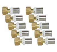 SOMATHERM FOR YOU - 302020201 - Lot de 10 Raccords Droit à Sertir pour Tube Multicouche Ø16 - Écrou Tournant Femelle 15/21 (1/2'') - Compatible Profil H, U, TH - Jaune