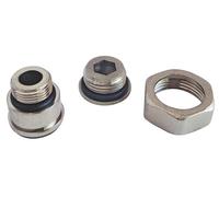 SOMATHERM FOR YOU, Adaptateur multi-diamètre 12/17 et 15/21 pour radiateur - Kit avec fourrure, réduction et écrou nickelés - Compatible eau chaude et froide - Couleur gris/argent