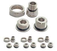 SOMATHERM FOR YOU, Adaptateur universel pour robinet de chauffage 3/8" - 1/2", compatible avec radiateurs 12/17 et 15/21, étanchéité intégrée, nickelé, pour eau chaude et froide (Lot de 4)