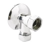 SOMATHERM FOR YOU, Applique murale chromée 15/21 pour tube cuivre Ø14 mm, écrou tournant, rosace Ø55 mm, idéale pour robinetterie eau chaude/froide, design élégant et moderne