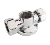 SOMATHERM FOR YOU, Applique murale double nue pour robinet de machine à laver, écrou collet battu Ø14mm, sortie femelle 1/2", corps en laiton chromé, installation facile, norme ACS