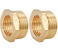 SOMATHERM FOR YOU, Bague de réduction en laiton brut 6 pans Mâle 26/34 - Femelle 15/21, idéale pour adapter le filetage et assurer étanchéité dans vos installations (Lot de 2)