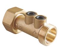 SOMATHERM FOR YOU, Clapet antipollution double purge NF - Ecrou tournant Mâle 20/27 - Laiton brossé - Longueur 58 mm - Protection réseau eau potable - Montage toutes positions