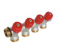 SOMATHERM FOR YOU - Collecteur de distribution 4 sorties à portée conique easy lock 3/4ek avec vannes