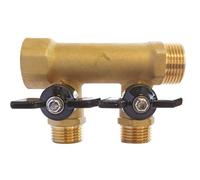 Somatherm For You - Collecteur mini vanne 2 sorties 15/21 - MF 20/27 | Distribuez efficacement l'eau de vos installations grâce au collecteur en laiton, équipé de vannes pour un réglage facile.