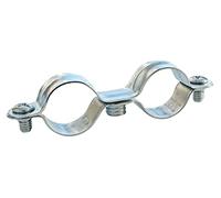 SOMATHERM FOR YOU, Collier de fixation double isophonique en acier nickelé pour tube Ø18 mm - Sachet de 2 pièces - Réduit la transmission des bruits et absorbe les vibrations
