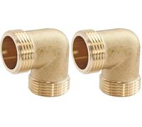 SOMATHERM FOR YOU, Coude laiton 90° Double Mâle 26/34 - Raccord plomberie pour eau chaude/froide - Compatible avec tous raccords laiton - Installation facile et étanchéité assurée (Lot de 2)