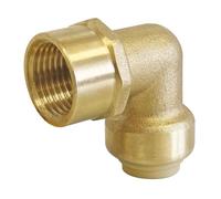 SOMATHERM FOR YOU, Coude laiton à clipser pour tubes cuivre, PER ou multicouche Ø14 mm, femelle 15/21, montage rapide sans outil, idéal plomberie, chauffage, sanitaire