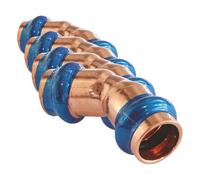 SOMATHERM FOR YOU, Courbe 45° en cuivre à sertir FF Ø16, raccord indémontable conforme EN1057, pression max 16 bars, température max 95°C, joint d'étanchéité EPDM, profil V (Lot de 4)